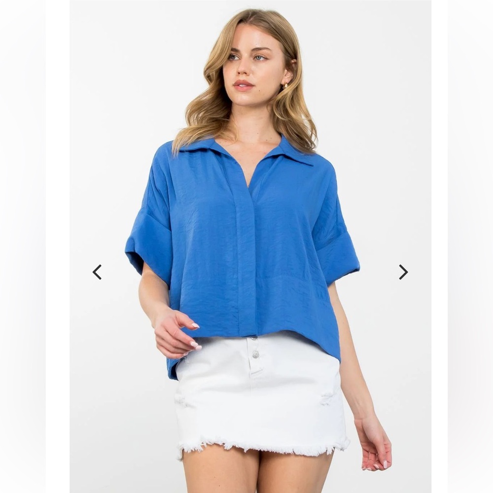 THML Button up crop top small